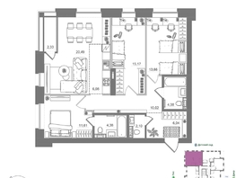 Продается 3-комнатная квартира ЖК Спектр, дом 10, 96.41  м&sup2;, 17102000 рублей