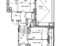 Продается 2-комнатная квартира ЖК Чернышевский, корп 3.3, 68.5  м&sup2;, 14100000 рублей