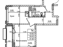 Продается 1-комнатная квартира ЖК Чернышевский, корп 3.3, 35.6  м&sup2;, 7050000 рублей