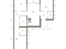 Продается 3-комнатная квартира ЖК Европейский берег, дом 46, 78.92  м&sup2;, 12590000 рублей