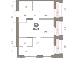Продается 2-комнатная квартира ЖК Европейский берег, дом 32, 69.38  м&sup2;, 13750000 рублей