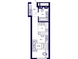 Продается Студия ЖК Грибоедовский сад, 29.7  м&sup2;, 5300000 рублей