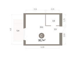 Продается Студия ЖК Пшеница, дом 5.2, 30.7  м&sup2;, 5370000 рублей