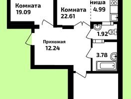 3-комнатная квартира, 84.14 м², 2/16 этаж