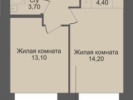 2-комнатная квартира, 40.4 м², 2/12 этаж