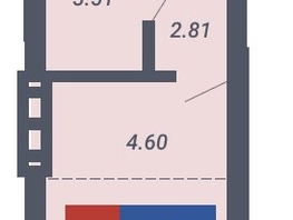 Продается Студия ЧКАЛОВ, дом 2, 27.59 м², 3090025 рублей