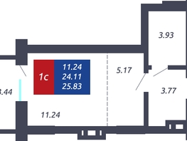 Продается Студия ЧКАЛОВ, дом 1, 24.11 м², 2900023 рублей