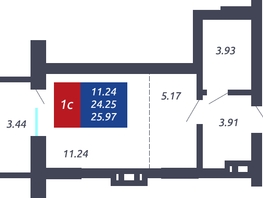 Продается Студия ЧКАЛОВ, дом 1, 24.25 м², 2900300 рублей