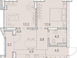 Продается 2-комнатная квартира ЖК Тайм Сквер, 52.6  м², 9945000 рублей