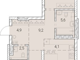 Продается 2-комнатная квартира ЖК Тайм Сквер, 89.8  м², 14163600 рублей