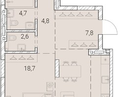 Продается 2-комнатная квартира ЖК Тайм Сквер, 85.5  м², 13840000 рублей