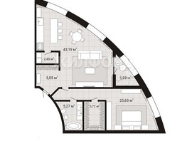 Продается 2-комнатная квартира ЖК Nautilus (Наутилус), 87.26  м², 21320300 рублей