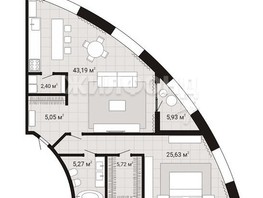 Продается 2-комнатная квартира ЖК Nautilus (Наутилус), 87.26  м², 21903700 рублей