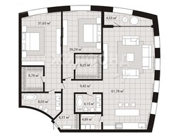 Продается 3-комнатная квартира ЖК Nautilus (Наутилус), 171.42  м², 42009600 рублей