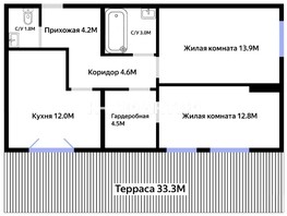Продается 2-комнатная квартира ЖК Онега, дом 12, 56  м², 7400369 рублей