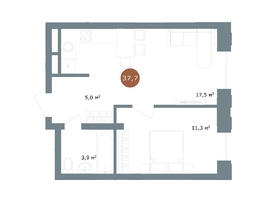 Продается 2-комнатная квартира ЖК 19/56 Кварталы Телецентра, сек 1, 37.7  м², 6850000 рублей