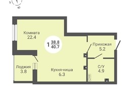 Продается Студия ЖК На Петухова, дом 2, 40.7  м², 3827000 рублей