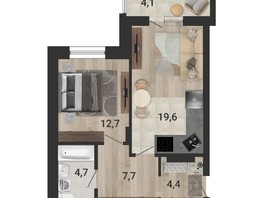 Продается 2-комнатная квартира ЖК Тетрис, корпус 2, 50.5  м², 7979000 рублей