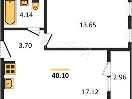 Продается 1-комнатная квартира ЖК Расцветай на Авиастроителей, 41.76  м², 5950000 рублей