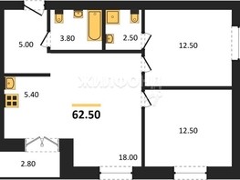 Продается 2-комнатная квартира ЖК Promenade (Променад), дом 1, 62.5  м², 7050000 рублей