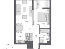 Продается 2-комнатная квартира ЖК Дом Нобель, 43.9  м², 12600000 рублей