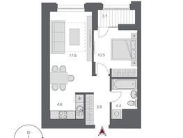Продается 2-комнатная квартира ЖК Дом Нобель, 44.45  м², 12100000 рублей