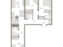 Продается 3-комнатная квартира ЖК Европейский берег, дом 48, 92.31  м², 11930000 рублей