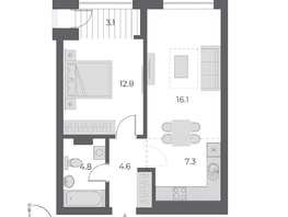 Продается 2-комнатная квартира ЖК ОСКАР, дом 1, 48.5  м², 10100000 рублей