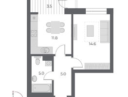 Продается 1-комнатная квартира ЖК ОСКАР, дом 1, 39.7  м², 9550000 рублей