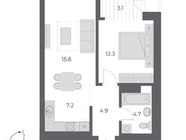 Продается 2-комнатная квартира ЖК ОСКАР, дом 1, 47.8  м², 11200000 рублей