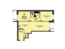 Продается 3-комнатная квартира ЖК Приозерный, дом 710 серия Life, 81  м², 8220000 рублей
