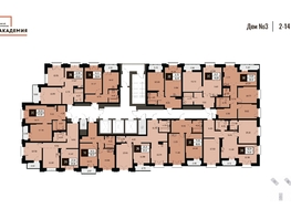 Продается 2-комнатная квартира ЖК Академия, дом 3, 54.58  м², 10425000 рублей