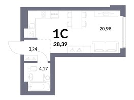 Продается Студия ЖК Горская Лагуна, корпус 2, 28.39  м², 6900000 рублей