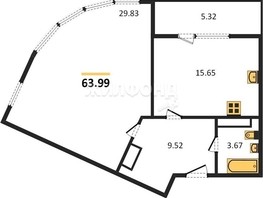 Продается 1-комнатная квартира ЖК Сакура парк, дом 1, сек 2, 63.99  м², 10550000 рублей