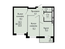 Продается 2-комнатная квартира ЖК Матрешкин двор, дом 2, 54  м², 6048000 рублей