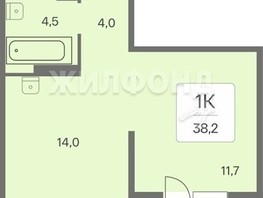 Продается 1-комнатная квартира ЖК Эко-квартал на Кедровой, дом 3 секц 1, 38.2  м², 4250000 рублей