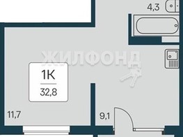 Продается 1-комнатная квартира ЖК Квартал на Игарской, дом 3 пан сек 2, 32.8  м², 4000000 рублей