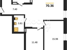 Продается 2-комнатная квартира ЖК Zoe (Зое), 70.36  м², 12400000 рублей