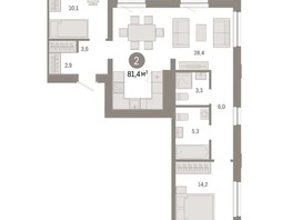 Продается 2-комнатная квартира ЖК Европейский берег, дом 44, 81.4  м², 11210000 рублей