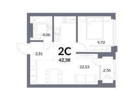 Продается 2-комнатная квартира ЖК Горская Лагуна, корпус 2, 41.1  м², 10200000 рублей