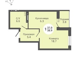 Продается Студия ЖК На Петухова, дом 1, 38.9  м², 3852000 рублей