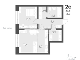 Продается 2-комнатная квартира ЖК Новелла, 47.9  м², 8300000 рублей
