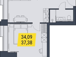 Продается 1-комнатная квартира АК Land Lord (Ленд Лорд), 37.38  м², 6728400 рублей