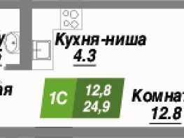 Продается Студия ЖК Калининский квартал, дом 2, 24.9  м², 4282800 рублей