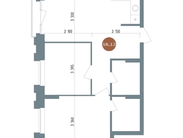 Продается 3-комнатная квартира ЖК 19/56 Кварталы Телецентра, сек 4, 58.13  м², 9500000 рублей