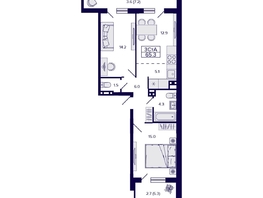 Продается 3-комнатная квартира ЖК Gorizont (Горизонт), 65.3  м², 8350000 рублей