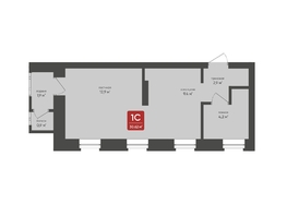 Продается 1-комнатная квартира ЖК Промышленная 7, 30.62  м², 5508500 рублей