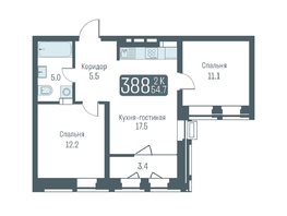 Продается 3-комнатная квартира ЖК Кварталы Немировича, 53  м², 9650000 рублей