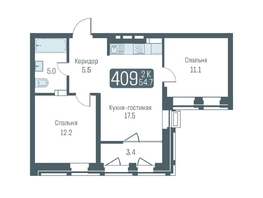 Продается 3-комнатная квартира ЖК Кварталы Немировича, 53  м², 9850000 рублей