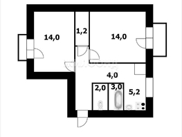 Продается 2-комнатная квартира Крылова ул, 47.4  м², 4950000 рублей